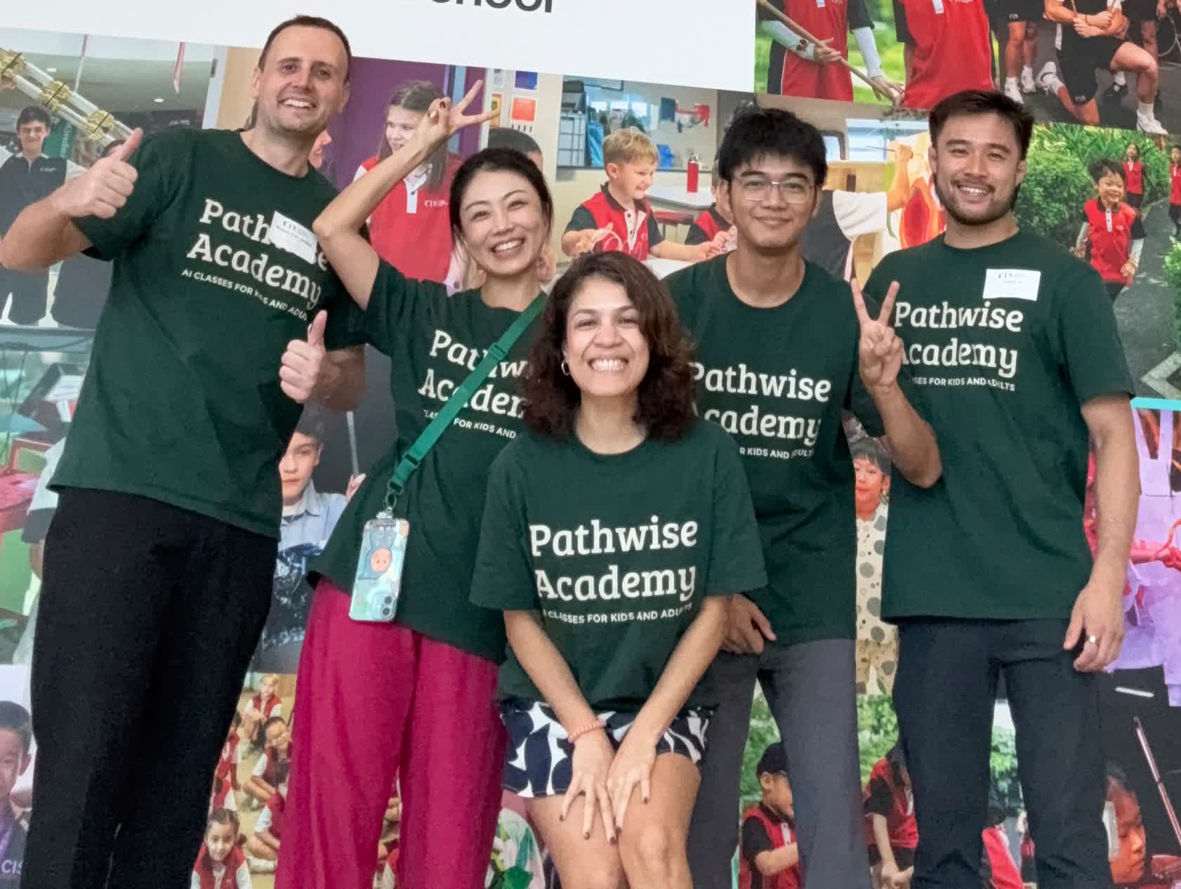 The Pathwise instructor team wearing their academy shirts