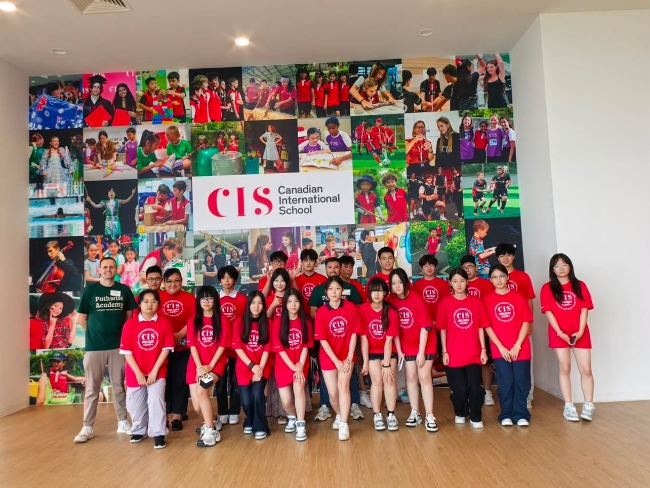 School camp participants and Pathwise instructors standing together